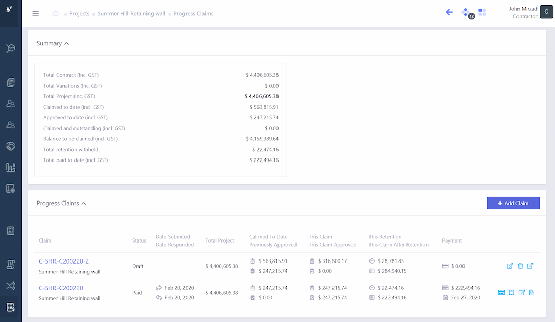 Track your claims