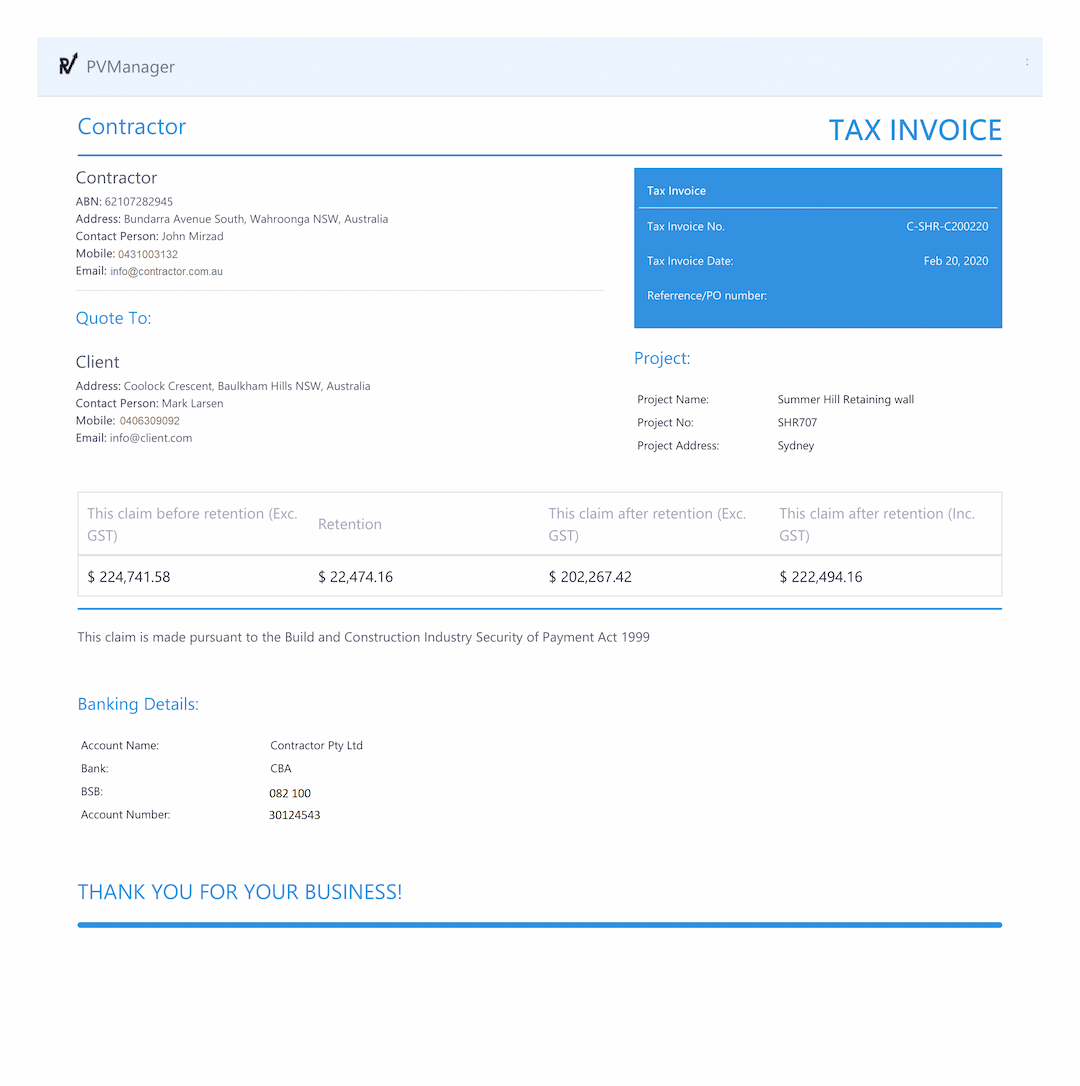 Auto-generated tax invoices